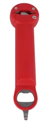 Productafbeelding van Verstelbare dopopener - 3-in-1 multifunctionele glazenopener - Inklapbare flesopener voor mensen met artritis - Rood