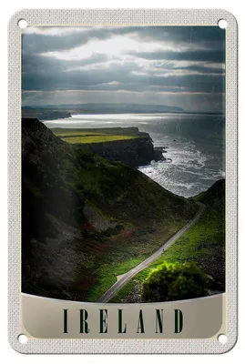 Produktbild von Blechschild Reise 12x18cm Irland Europa Wiese Gebirge Meer Natur Schild
