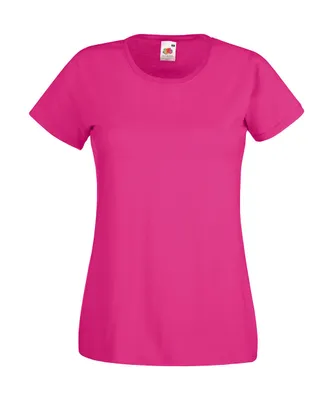 Produktbild von Fruit of the Loom Damen Rundhals Basic T-Shirt Shirt Kurzarm, Größe:2XL (18), Farbe:Fuchsia
