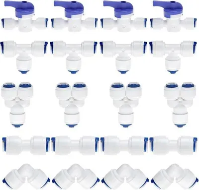 Productafbeelding van Aansluitstuk voor kraan, 1/4 inch. Filteraansluiting voor waterfilters - 20 stuks