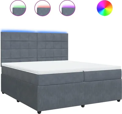 Obrázok produktu pre vidaXL Boxspring posteľ s matracom Dark Grey 200x200 cm Velvet