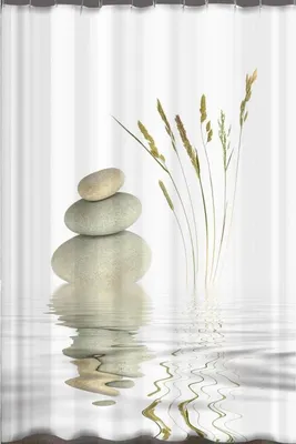 Produktbild von Textil Duschvorhang Wellness Stone 120x200cm inkl. Ringe - Qualität Digitaldruck