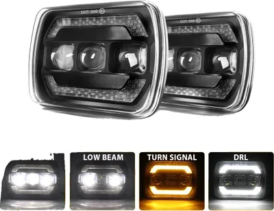 Zdjęcie produktu dla Reflektory LED, światła drogowe 8000 lm, światła mijania 5600 lm, 2-częściowe