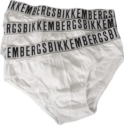 Zdjęcie produktu dla BIKKEMBERGS slipy męskie 3-pak elastycznej bielizny bawełnianej BKK1USP01TR TRIPACK, biały, XXL - EU XXL - US XL - FR 6, 95% bawełna, 5% Elasthan