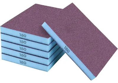 Image de Éponge abrasive 180 grains, pour utilisation à l'eau et à sec, lot de 6