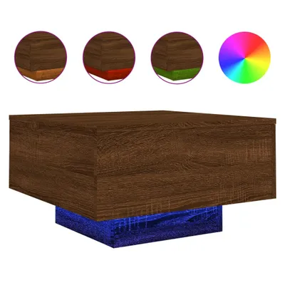 Produktbild von vidaXL Couchtisch mit LED-Leuchten Braun Eichen-Optik 55x55x31 cm