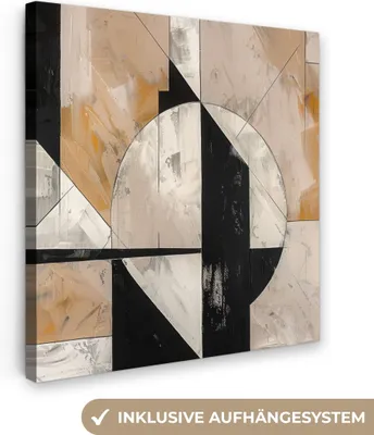 Produktbild von MuchoWow® - Leinwandbilder - Abstrakt - Modern - Geometrisch - Pastell, Wandbild, Wanddeko Bilder Wohnzimmer, 90x90 cm
