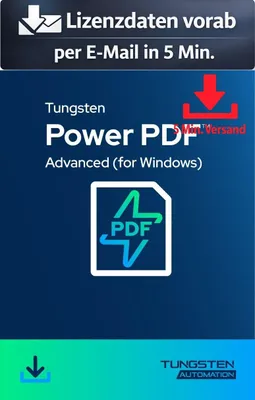 Produktbild von Tungsten / Kofax Power PDF Advanced 2025.3 (1 PC - perpetual) ESD Büro Business 5 Min. Versand als Download per Mail