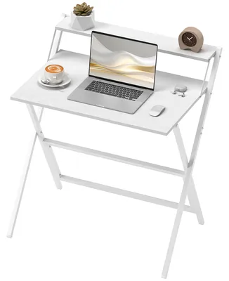 Produktbild von Klappbarer Schreibtisch mit Monitorablage, 81,5 x 62 x 86,5 cm, Wei?