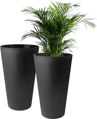 Productafbeelding van Famanu plantenpotten voor buiten - 30 cm, set van 2, zwart