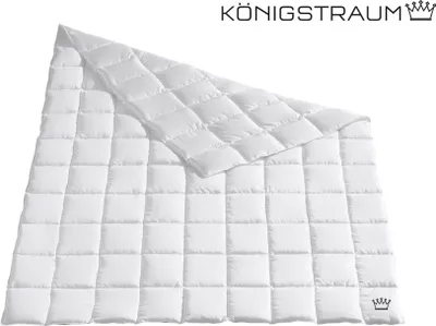 Produktbild von Häussling Königstraum Sommer Daunendecke 200x200 cm | Sommerdecke, Daunendecke Sommer, 10x10 Karos, Deutsche Manufaktur, auch für Allergiker geeignet, Bezug 100% Baumwolle