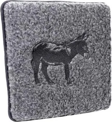 Produktbild von Schurwoll Sitzkissen mit Einstickung - Esel - 30019 - Nachbildung Kissen