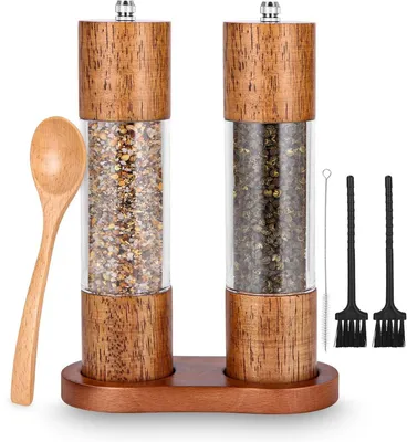Kräutermühlen-Set - Salz und Pfeffer - 2 Stück - Holz und Acryl