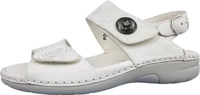Produktbild von Waldläufer Porto Leaf Damenschuhe Sandalen Bequem Sandalette Weiß Freizeit, Schuhgröße:EUR 42 | UK 8