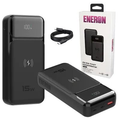 Produktbild von Powerbank mit Schnellladefunktion (USB-C, 22 W, 20000 mAh), kabelloses Laden (15 W)