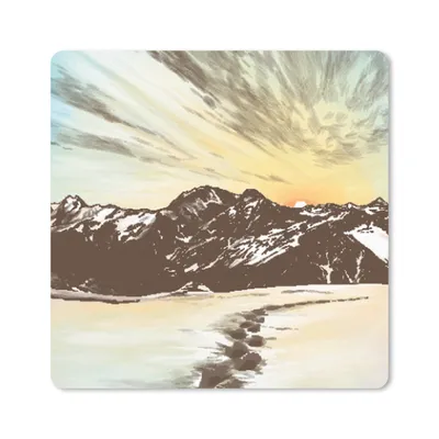 Produktbild von MuchoWow® Mauspad Mousepad Meer - Berge - Sonne 30x30 cm - Mousepads - Maus Mat - Pad - Mausunterlage - Gaming