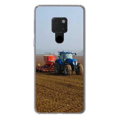 Produktbild von MuchoWow® Handyhülle Schutzhülle Hülle für Huawei P40 Lite Traktor - Blau - Nebel Silikon Softcase Handy Hülle - Handy