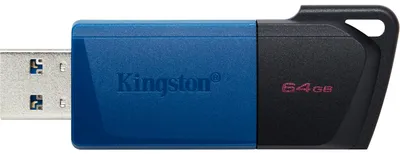Produktbild von Kingston Technology DataTraveler Exodia M, 64 GB, USB Typ-A, 3.2 Gen 1 (3.1 Gen 1), Dia, 10 g, Schwarz, Blau