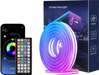 Immagine prodotto di Strisce luminose al neon, app e telecomando, funzione di sincronizzazione musicale, 20M