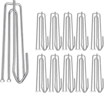 Produktbild von 60 Stück Edelstahl-Gardinenhaken mit 4 Zinken, Gardinenhaken zum Einklemmen von Falten