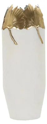 Produktbild von Vase Eisen 21x55 cm Weiß Gold Mauro Ferretti Glam
