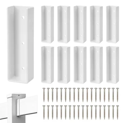 Produktbild von Set mit 12 robusten PVC-Zaunhalterungen mit Schrauben