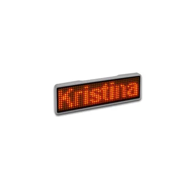 Produktbild von LED Name Tag, 11x44 Pixel, USB-C - Rahmen: silber - LED: orange