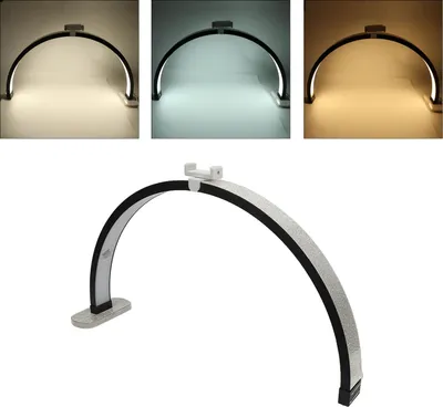 Obrázok produktu pre 29,5-palcová stolová lampa s polmesiacom, 40 W svetlo, 3200-5600 K, dotykový panel s klipom na telefón