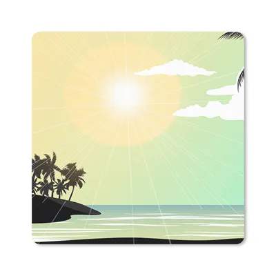 Produktbild von MuchoWow® Mauspad Mousepad Sonne - Meer - Palme 30x30 cm - Mousepads - Maus Mat - Pad - Mausunterlage - Gaming
