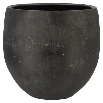 Produktbild von DK Design Blumentopf Maya - rund - verwittert schwarz - D32xH35 cm