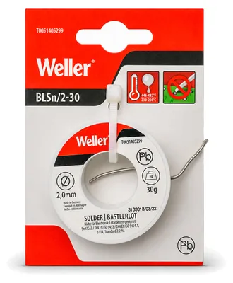 Produktbild von Weller T0051405299 Bastlerlot Lötzinn bleifrei Sn99Cu0.7 2mm 30g