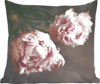 Produktbild von MuchoWow® Zierkissen Sofakissen Wohnzimmer Dekokissen 45x45 cm Blumen - Rosa - Pfingstrose - Stilleben - Schlafpolster - Polster für das Sofa