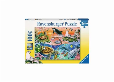 Obrázek produktu pro Ravensburger dětské puzzle - 10681 Barevný oceán - podmořský svět puzzle pro děti od 6 let, 100 dílků, formát XXL