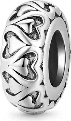 Produktbild von Gnoce Charm Stopper Herzen FVC200 Silber