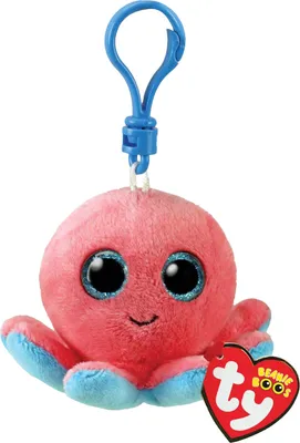 Immagine prodotto di Ty Portachiavi Beanie Boos Clip - Polpo-Sheldon - Rosso Corallo Occhi Blu - 12 Cm - T35255 Ty