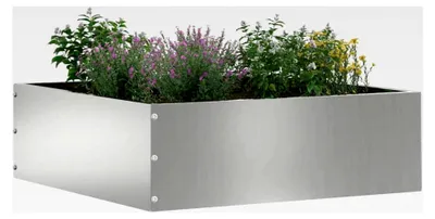 Produktbild von Stahlrasenkanten 40x40x13 cm - Silber, Verzinkter Stahl, für Außenbereich