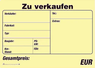 Immagine prodotto di RNK Verlag 586/10 Contratti di vendita di autoveicoli usati - SD, foglio 1x4, DIN A4, manifesto di vendita