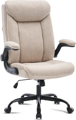 Imagen del producto de Silla de oficina ergonómica, silla de escritorio y silla giratoria, color beige