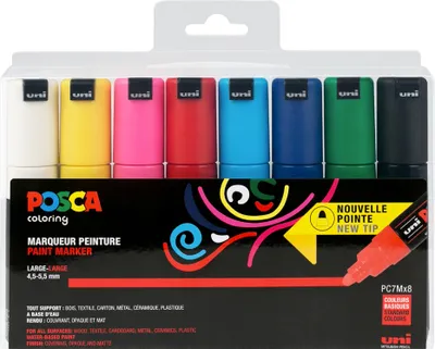 Immagine prodotto di POSCA PC7M/8A ASS18 POSCA Pigmentmarker PC-7M, 8er Etui