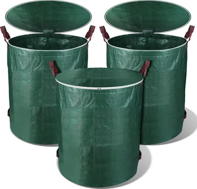 Produktbild von Clanmacy Gartensack mit Deckel Gartenabfallsack verschließbar Laubsack 3er Set 272 L Garten Sack