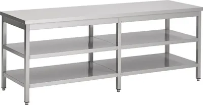 Obrázek produktu pro Pracovní stůl Combisteel se 2 policemi z nerezové oceli 2600x700x900 mm
