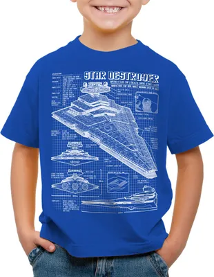 Produktbild von A.N.T. Sternenzerstörer Kinder T-Shirt blaupause raumschiff