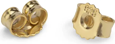Produktbild von 3 Paar 925 Silber Pousetten Gegenstecker Gelbgold Vergoldet Loch 0,9mm Ohrmutter