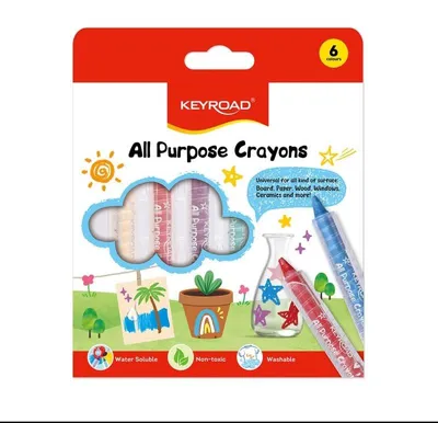 Obrázok produktu pre KEYROAD Kredki zmywalne 6 kolorów