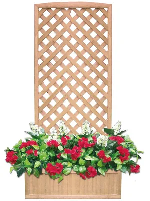 Image de Patio - Jardinière treillage 90x32xH180 cm en bois tropical