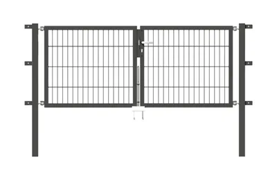 Zdjęcie produktu dla Alberts 648381 Podwójna bramka Flexo z akcesoriami, antracyt, szerokość 200 cm, wysokość 80 cm
