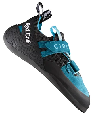 A single climbing shoe is shown against a white background.