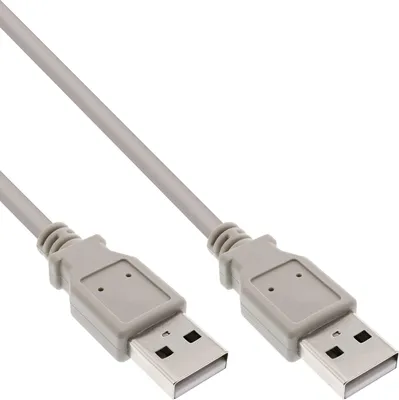 Image de InLine® 34303H Câble USB 2.0, A à A, beige, 0,3m