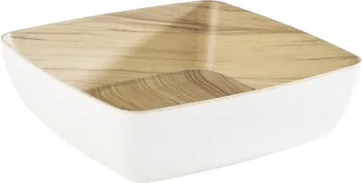 Produktbild von APS 84561 Schale FRIDA, Melamin, 25 x 25 cm, Höhe 7,5 cm, weiß/Holzoptik