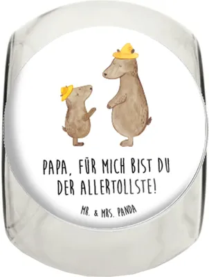 Produktbild von Mr. & Mrs. Panda Kaffeedose Bären mit Hut XL 2000ml - Weiß - Geschenk, Candyglas, Vatertag, Familie, aufbewahrungsglas, Bruder, gewürzglas, Lebensmittelbehälter